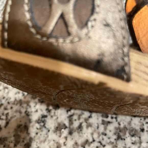 Clarks Bronze Wedge Sandals - Picture 9 of 11